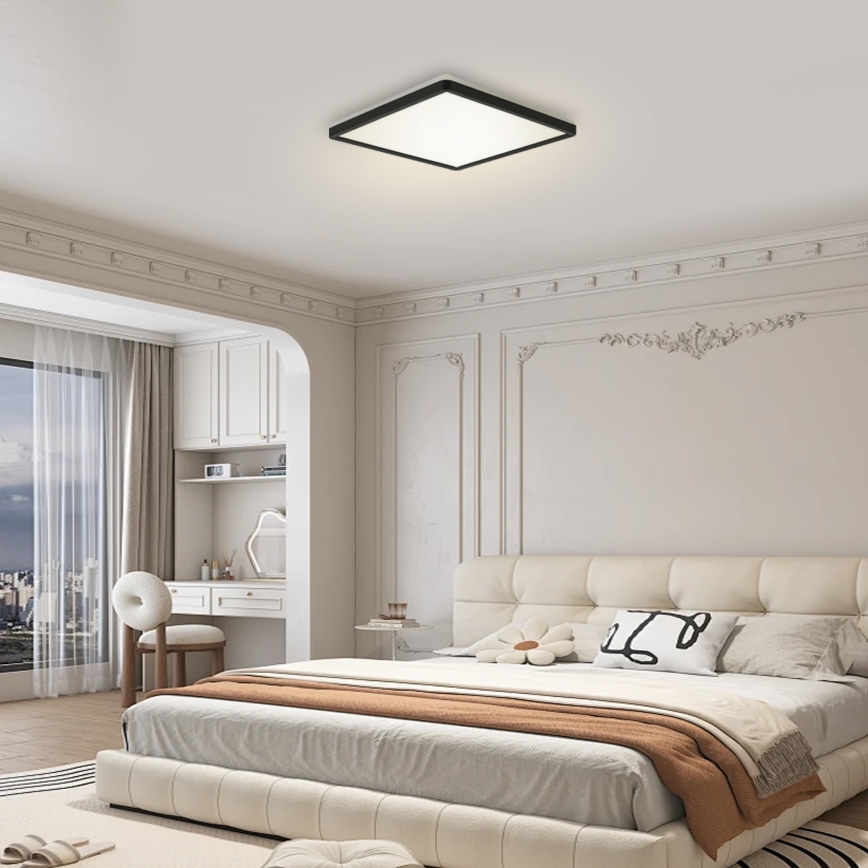 Brilagi - Lámpara LED regulable con sensor de movimiento y crepúsculo ULTRA SLIM LED/18W/230V 30x30 cm + mando a distancia