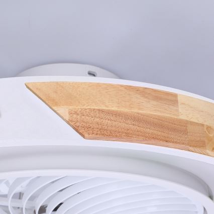 Brilagi - Lámpara de techo LED regulable con ventilador LED/30W/230V 3000-6500K Ø 50 cm blanco/roble + mando a distancia