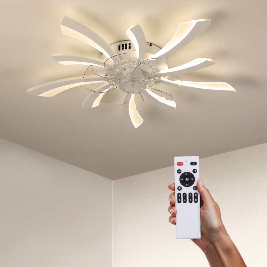 BRILAGI - Lámpara de techo LED regulable con ventilador LED/50W/230V 3000-6500K blanca + mando a distancia