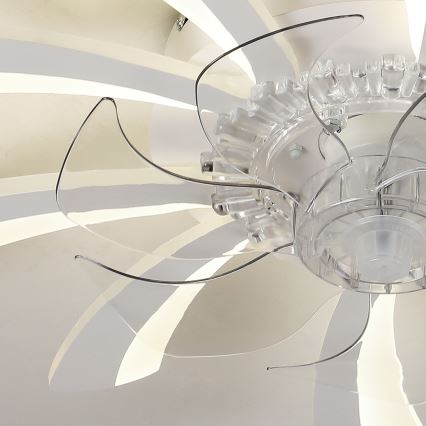 BRILAGI - Lámpara de techo LED regulable con ventilador LED/50W/230V 3000-6500K blanca + mando a distancia
