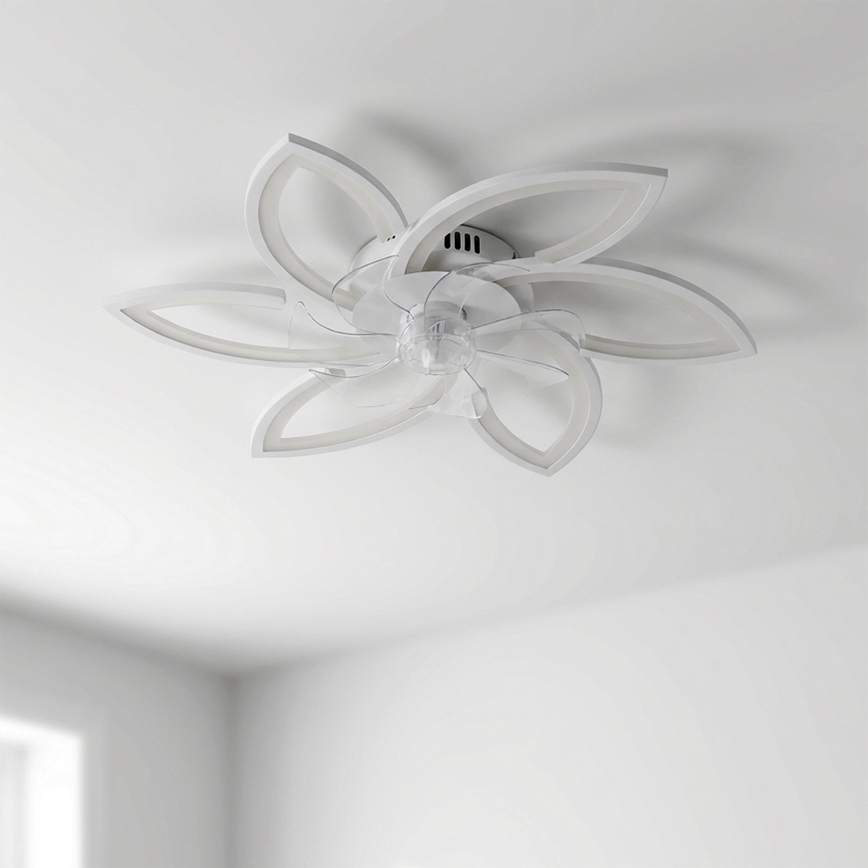 Brilagi - Lámpara de techo LED regulable con ventilador LED/50W/230V 3000-6500K blanca + mando a distancia