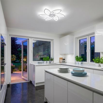 Brilagi - Lámpara de techo LED regulable con ventilador LED/50W/230V 3000-6500K blanca + mando a distancia