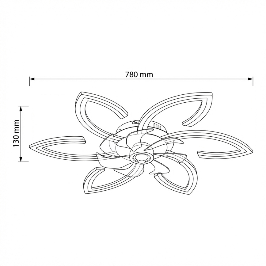 Brilagi - Lámpara de techo LED regulable con ventilador LED/50W/230V 3000-6500K blanca + mando a distancia