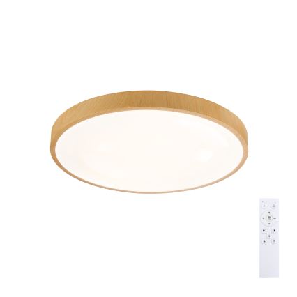 Brilagi - Lámpara de techo LED regulable GLASS POOL DOUBLE LED/48W/230V 3000-6000K 40 cm con acabado en madera + mando a distancia