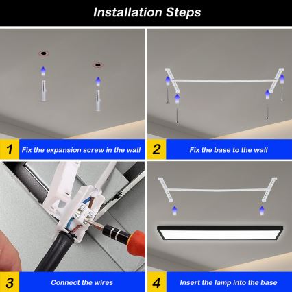 Brilagi - Lámpara de techo LED regulable para baño FRAME SMART LED/50W/230V 120x30 cm 3000-6000K IP44 negra + mando a distancia