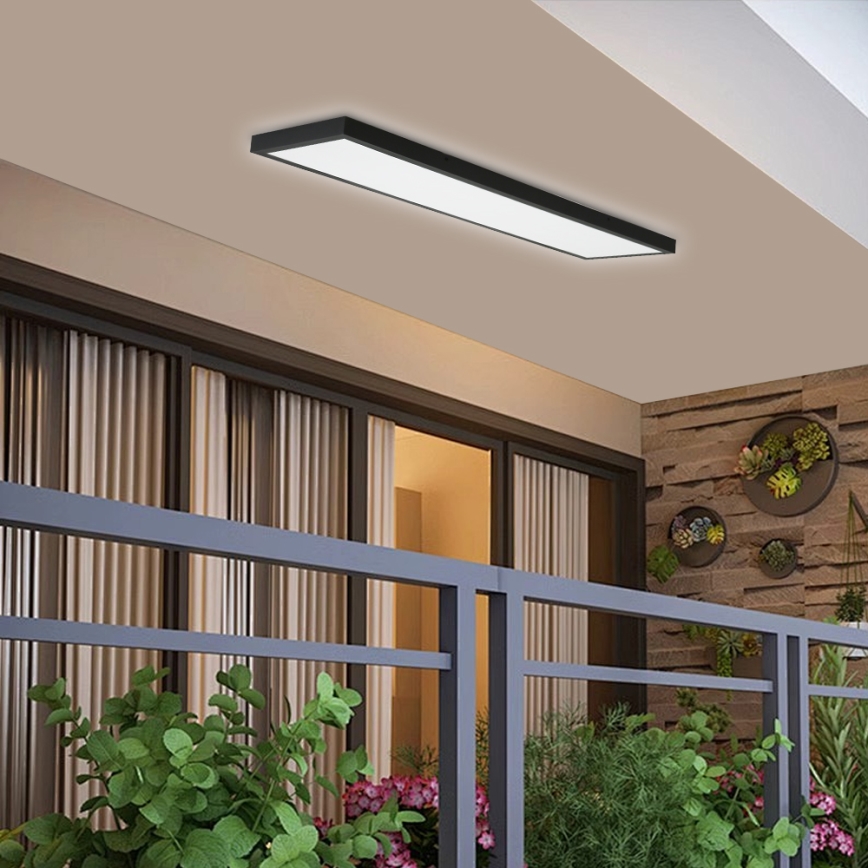Brilagi - Lámpara de techo LED regulable para baño FRAME SMART LED/50W/230V 120x30 cm 3000-6000K IP44 negra + mando a distancia
