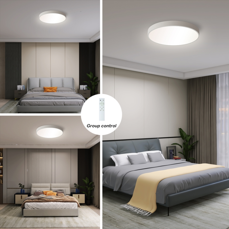 Brilagi - Lámpara de techo LED regulable POOL SMART LED/48W/230V 40 cm 3000-6000K Wi-Fi Tuya + mando a distancia blanca