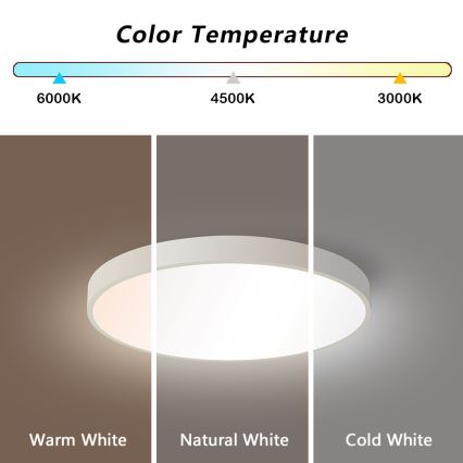 Brilagi - Lámpara de techo LED regulable POOL SMART LED/48W/230V 40 cm 3000-6000K Wi-Fi Tuya + mando a distancia blanca