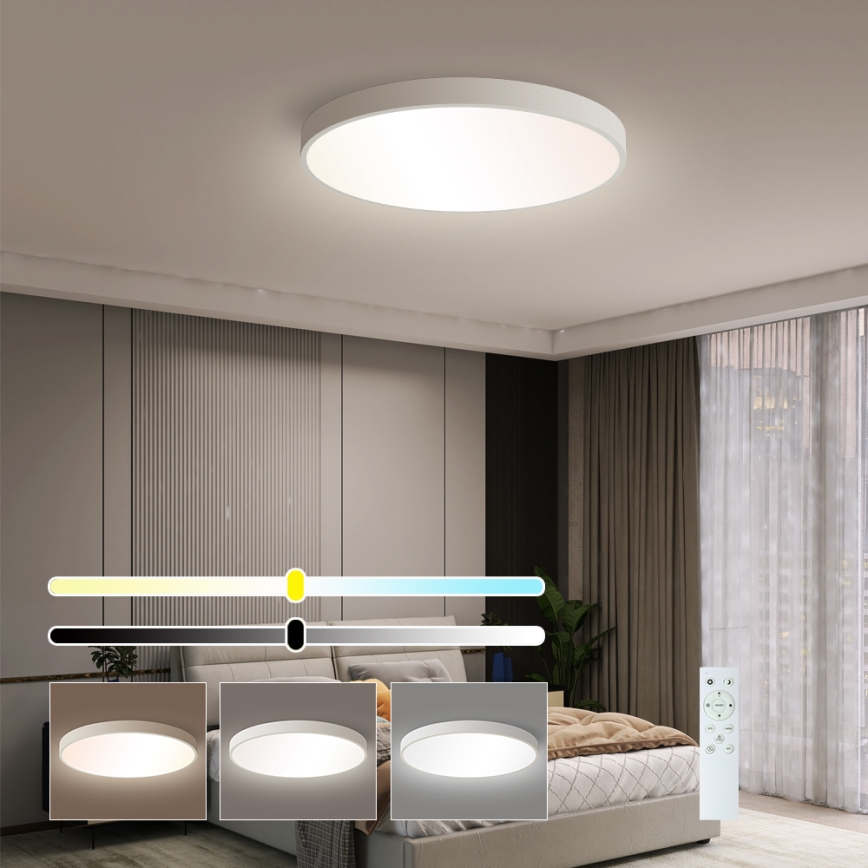 Brilagi - Lámpara de techo LED regulable POOL SMART LED/60W/230V 3000-6000K 50 cm + mando a distancia blanca