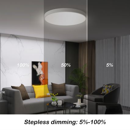 Brilagi - Lámpara de techo LED regulable POOL SMART LED/60W/230V 50 cm 3000-6000K Wi-Fi Tuya + mando a distancia blanca