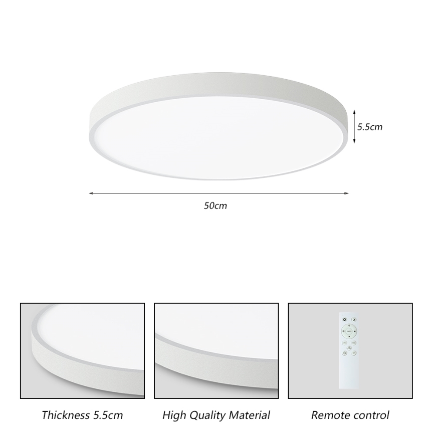 Brilagi - Lámpara de techo LED regulable POOL SMART LED/60W/230V 50 cm 3000-6000K Wi-Fi Tuya + mando a distancia blanca