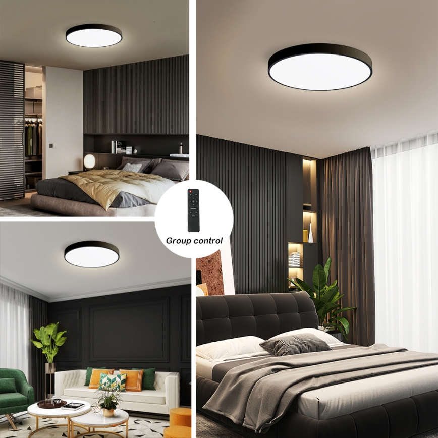 Brilagi - Lámpara de techo LED regulable POOL SMART LED/60W/230V 50 cm 3000-6000K Wi-Fi Tuya + mando a distancia negro