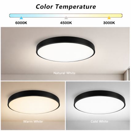 Brilagi - Lámpara de techo LED regulable POOL SMART LED/60W/230V 50 cm 3000-6000K Wi-Fi Tuya + mando a distancia negro