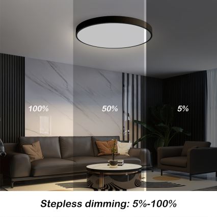Brilagi - Lámpara de techo LED regulable POOL SMART LED/60W/230V 50 cm 3000-6000K Wi-Fi Tuya + mando a distancia negro