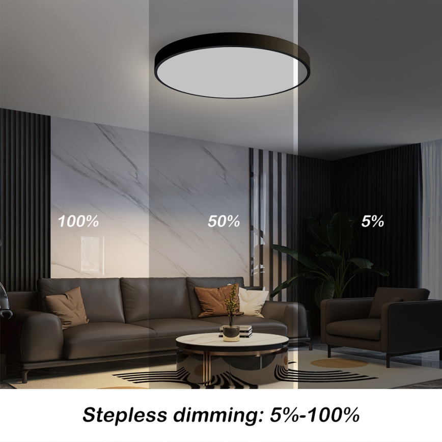 Brilagi - Lámpara de techo LED regulable POOL SMART LED/60W/230V 50 cm 3000-6000K Wi-Fi Tuya + mando a distancia negro