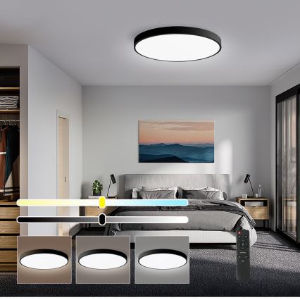 Brilagi - Lámpara de techo LED regulable POOL SMART LED/60W/230V 50 cm 3000-6000K Wi-Fi Tuya + mando a distancia negro