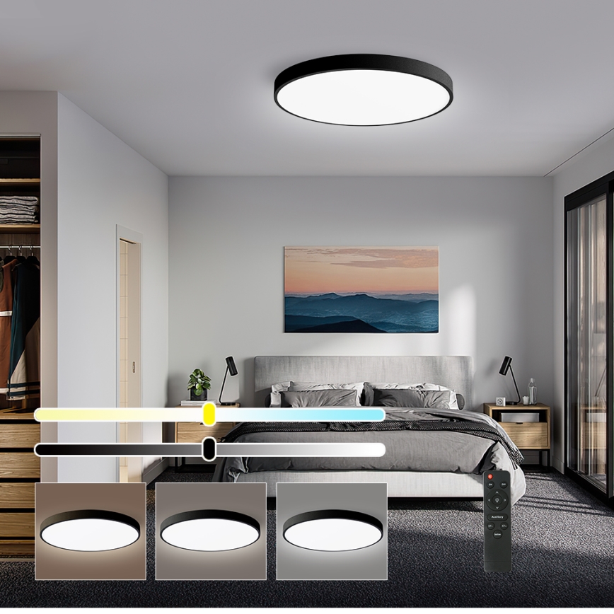 Brilagi - Lámpara de techo LED regulable POOL SMART LED/60W/230V 50 cm 3000-6000K Wi-Fi Tuya + mando a distancia negro
