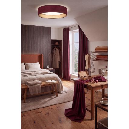 Brilagi - Lámpara de techo LED regulable VELVET SMARTIX LED/36W/230V 3000-6000K diámetro 55 cm burdeos/dorado Wi-Fi Tuya Beacon + mando a distancia