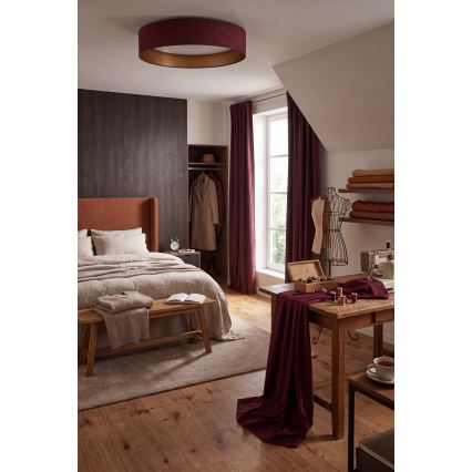 Brilagi - Luminaria de techo LED regulable VELVET SMART VARI LED/36W/230V 3000-6500K Ø 55 cm burdeos/dorado + mando a distancia