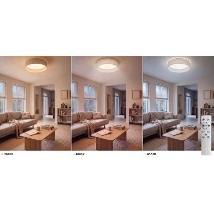Brilagi - Lámpara de techo LED regulable VELVET SMART VARI LED/36W/230V 3000-6500K, diámetro 55 cm, color crema + control remoto