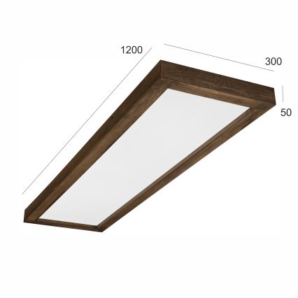 Brilagi - Lámpara de techo LED regulable para baño WOODY FRAME LED/50W/230V roble nogal 120x30 cm 3000-6000K IP44 + mando a distancia