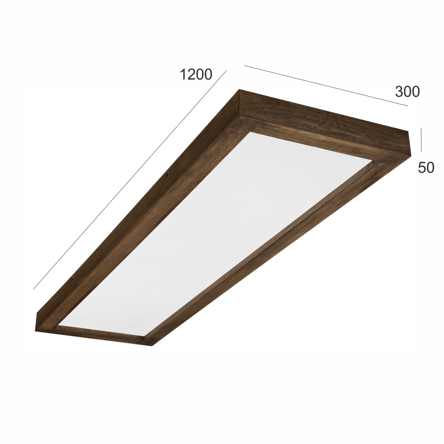 Brilagi - Lámpara de techo LED regulable para baño WOODY FRAME LED/50W/230V roble nogal 120x30 cm 3000-6000K IP44 + mando a distancia