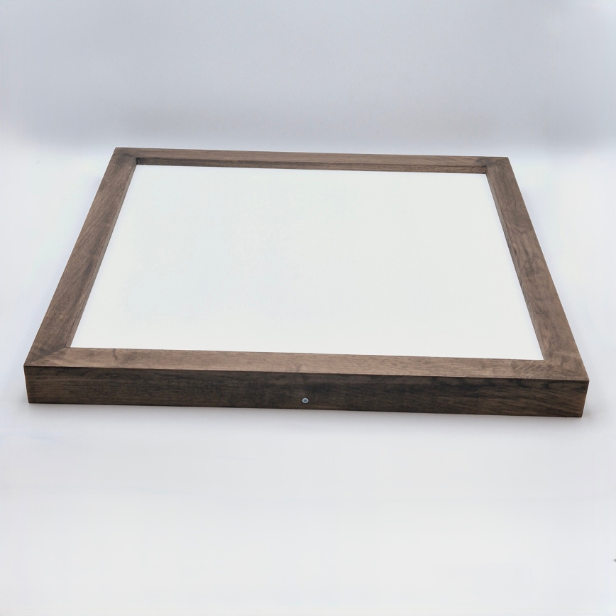 Brilagi - Lámpara de techo LED regulable para baño WOODY FRAME LED/50W/230V roble nogal 60x60 cm 3000-6000K IP44 + mando a distancia