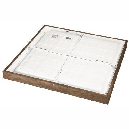Brilagi - Lámpara de techo LED regulable para baño WOODY FRAME LED/50W/230V roble nogal 60x60 cm 3000-6000K IP44 + mando a distancia