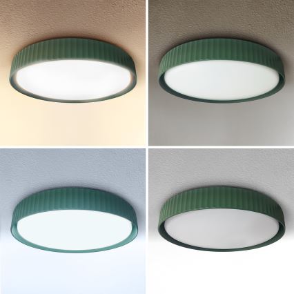 Brilagi - Plafón LED regulable LUCIA LED/48W/230V 3000-6500K Ø 41 cm verde + mando a distancia