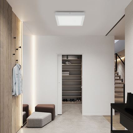 Brilagi - Luminaria de techo LED regulable para baño FRAME SMART LED/24W/230V 30x30 cm 3000-6000K IP44 blanca + mando a distancia