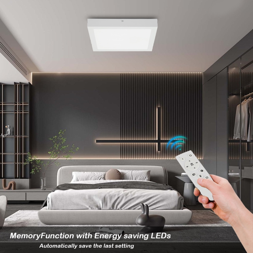 Brilagi - Luminaria de techo LED regulable para baño FRAME SMART LED/24W/230V 30x30 cm 3000-6000K IP44 blanca + mando a distancia