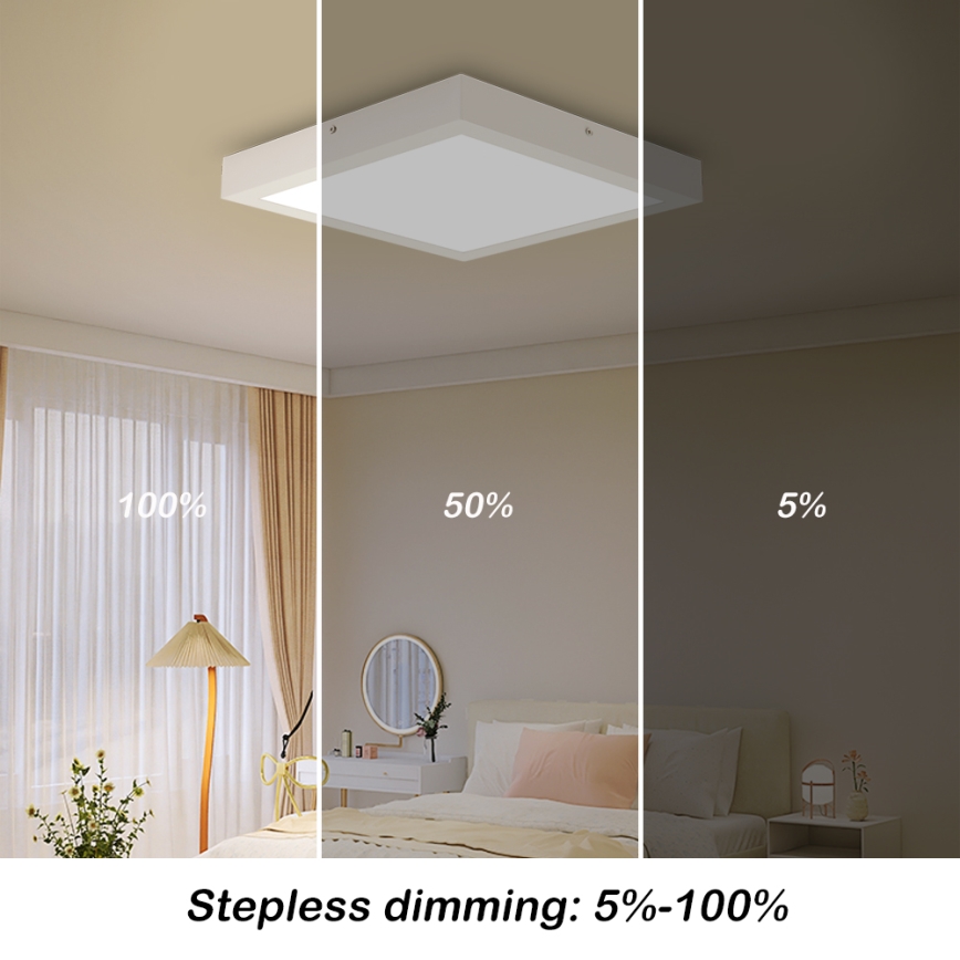 Brilagi - Luminaria de techo LED regulable para baño FRAME SMART LED/24W/230V 30x30 cm 3000-6000K IP44 blanca + mando a distancia
