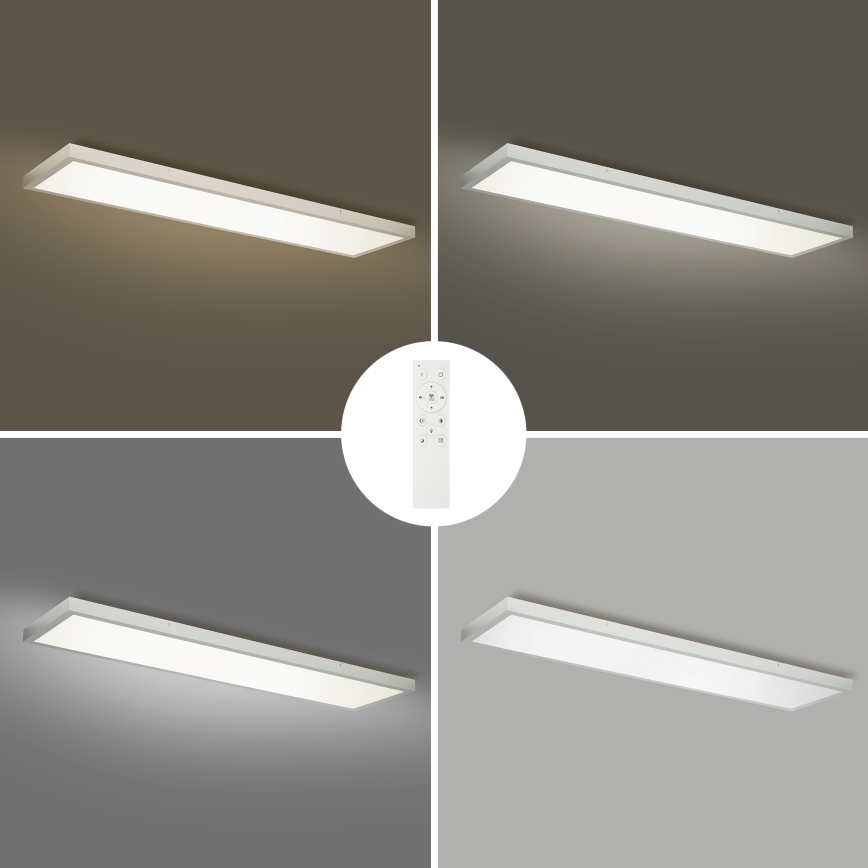 Brilagi - Lámpara LED regulable para techo de baño FRAME SMART LED/50W/230V 120x30 cm 3000-6000K IP44 plateada + mando a distancia