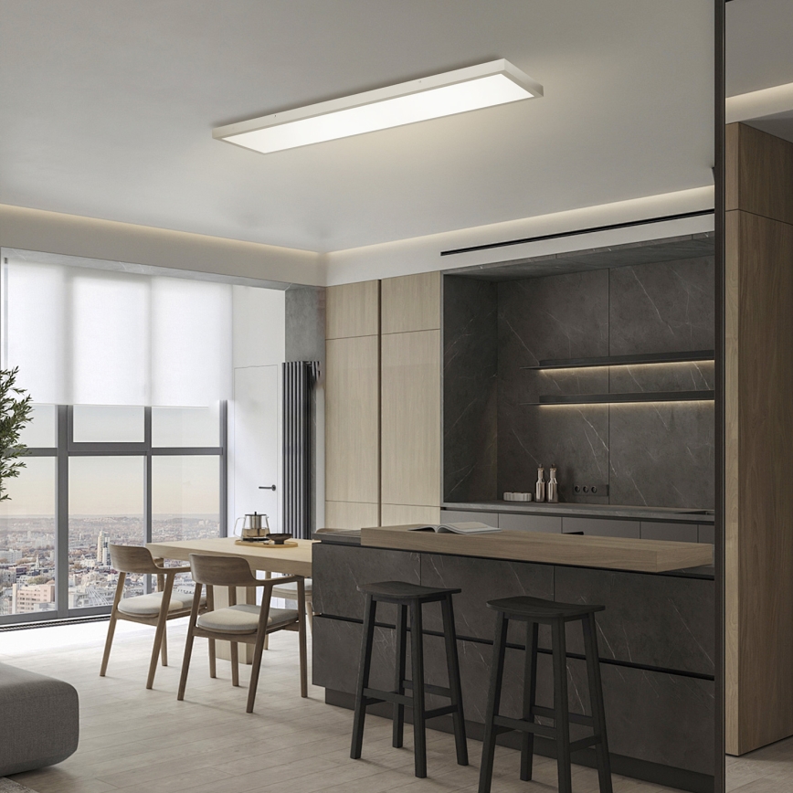 Brilagi - Lámpara LED regulable para techo de baño FRAME SMART LED/50W/230V 120x30 cm 3000-6000K IP44 plateada + mando a distancia