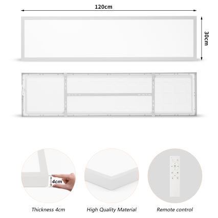 Brilagi - Lámpara LED regulable para techo de baño FRAME SMART LED/50W/230V 120x30 cm 3000-6000K IP44 plateada + mando a distancia