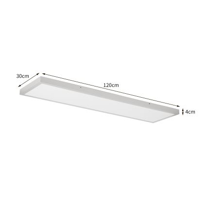Brilagi - Lámpara LED regulable para techo de baño FRAME SMART LED/50W/230V 120x30 cm 3000-6000K IP44 plateada + mando a distancia