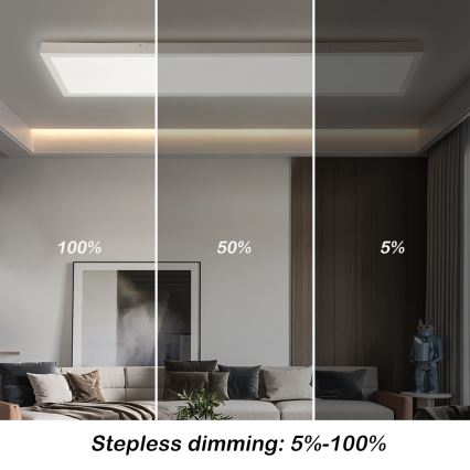 Brilagi - Luminaria de techo para baño LED regulable FRAME SMART LED/50W/230V 120x30 cm 3000-6000K IP44 blanca + control remoto