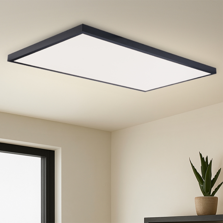 Brilagi - Luminaria de techo para baño LED regulable FRAME SMART LED/96W/230V 120x60 cm 3000-6000K IP44 negra + mando a distancia