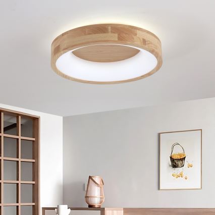 Brilagi - Plafón LED FALCON WOOD LED/30W/230V 3000/4000/6000K Ø 45 cm madera