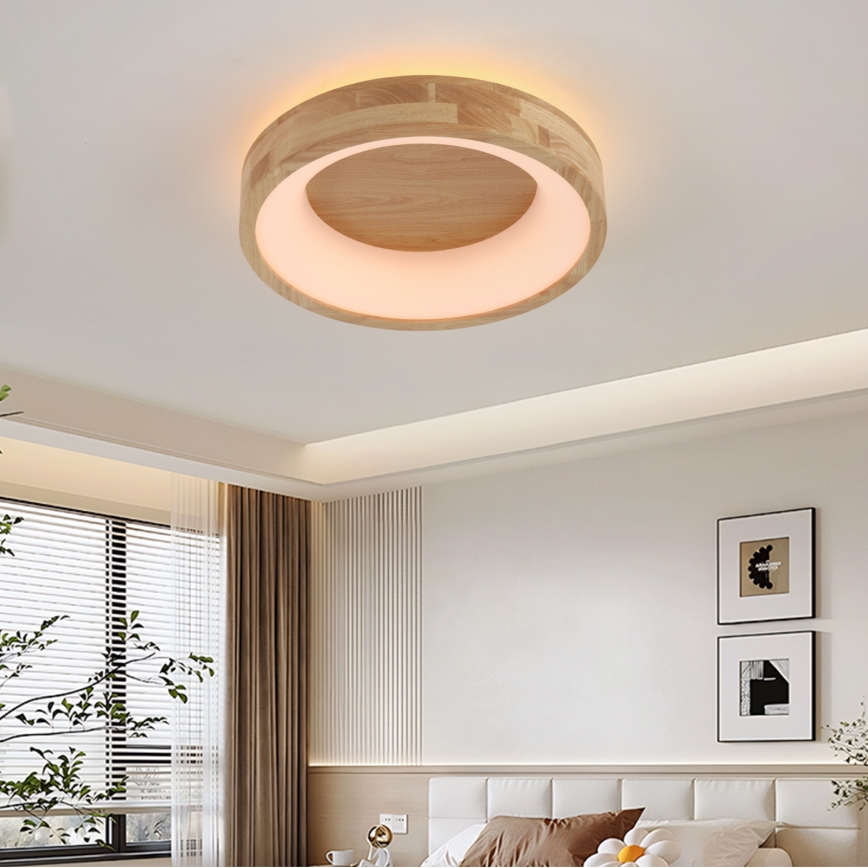 Brilagi - Plafón LED FALCON WOOD LED/30W/230V 3000/4000/6000K Ø 45 cm madera