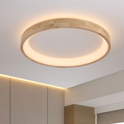 Brilagi - Luminaria de techo LED FALCON WOOD LED/60W/230V 3000/4000/6000K Ø 80 cm acabado en madera