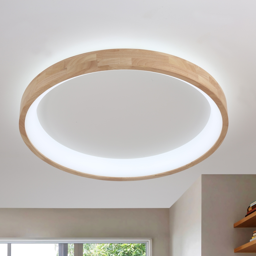 Brilagi - Luminaria de techo LED FALCON WOOD LED/60W/230V 3000/4000/6000K Ø 80 cm acabado en madera