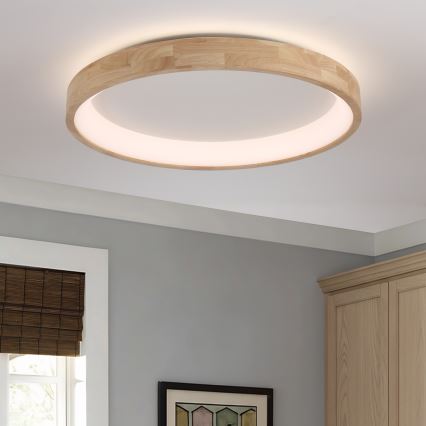 Brilagi - Luminaria de techo LED FALCON WOOD LED/60W/230V 3000/4000/6000K Ø 80 cm acabado en madera