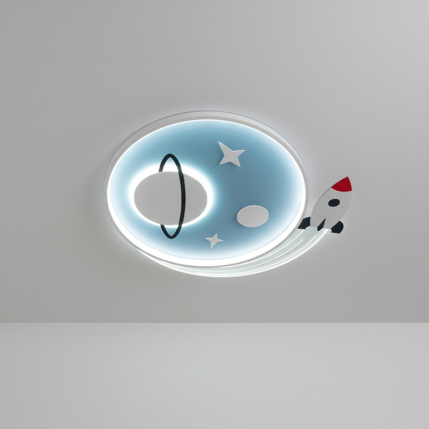 Brilagi -LED Luminaria de techo infantil STARSHIP LED/64W/230V 3000/4500K azul