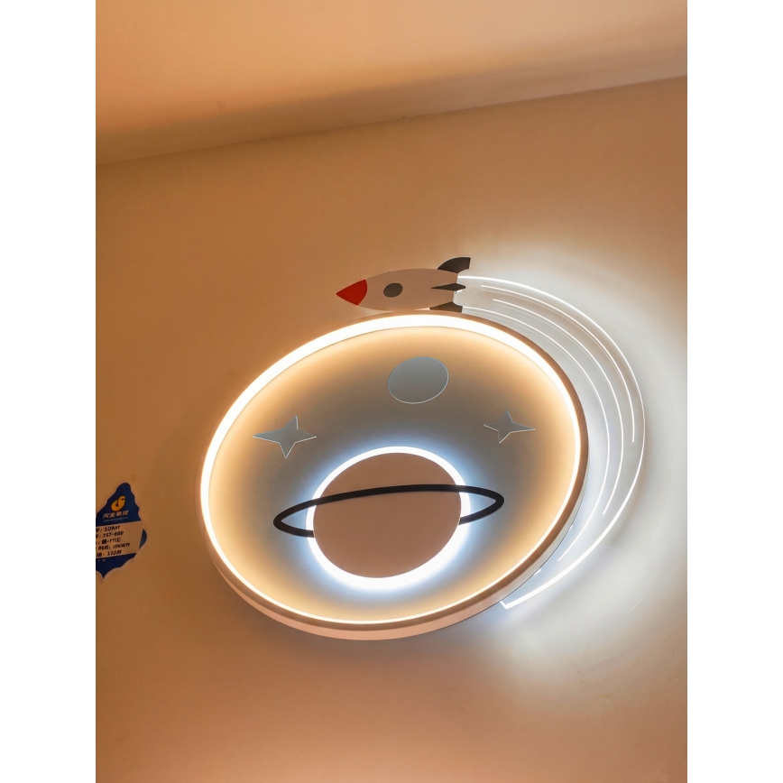 Brilagi -LED Luminaria de techo infantil STARSHIP LED/64W/230V 3000/4500K azul