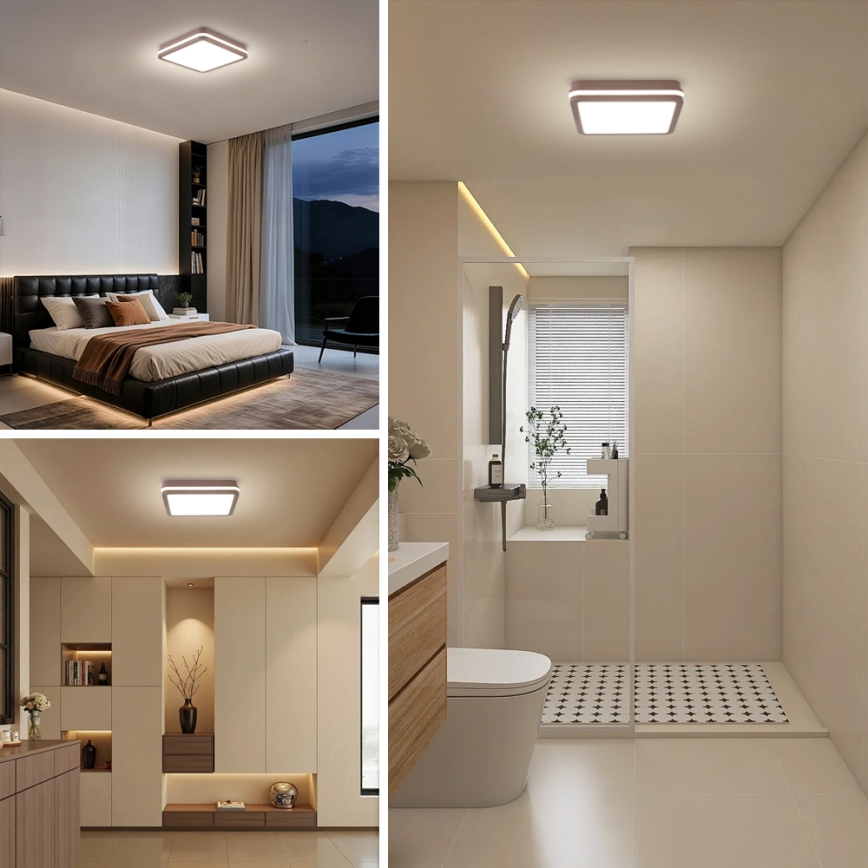 BRILAGI - Luminaria LED de techo exterior BENE LED/24W/230V 26x26 cm marrón IP54