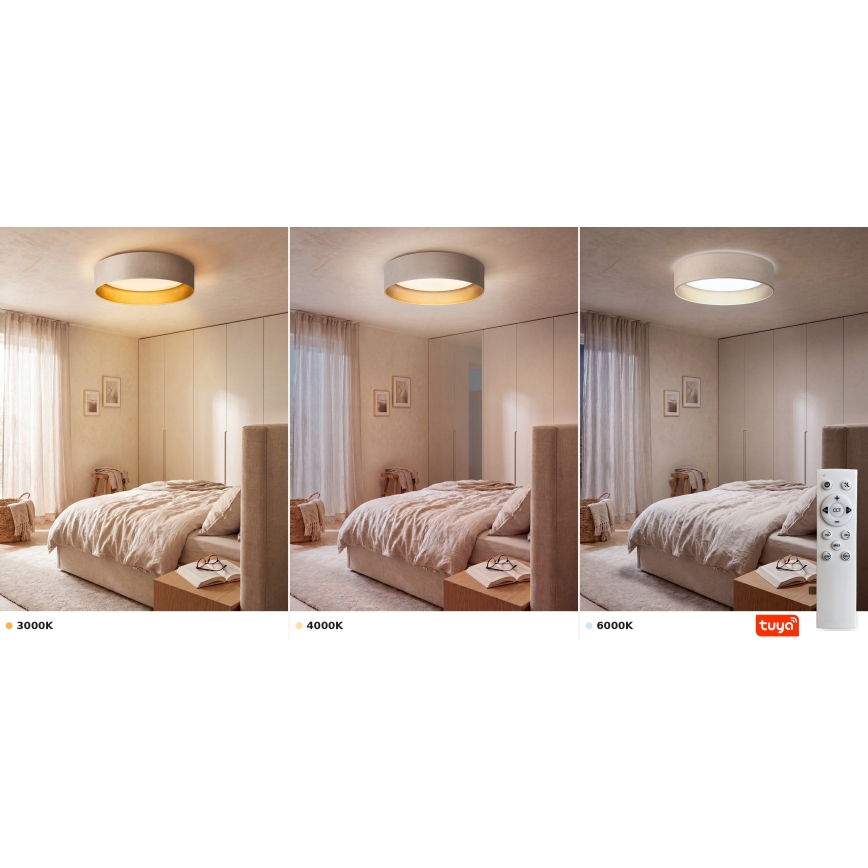 Brilagi - Lámpara de techo regulable VELVET SMARTIX STARS LED/36W/230V 3000–6000K Ø 55 cm crema/dorado Wi‑Fi Tuya Beacon + mando a distancia