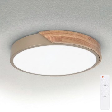 BRILAGI - LED Luminaria de techo regulable PILANA LED/48W/230V 3000-6500K roble/beige Ø 40 cm + mando a distancia