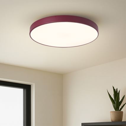Brilagi - Luminaria de techo LED regulable POOL LED/60W/230V 3000-6000K, diámetro 50 cm, color burdeos + mando a distancia
