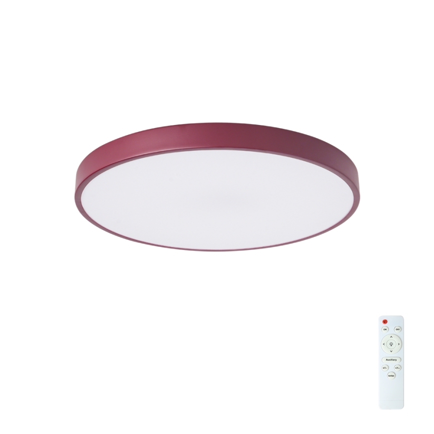 Brilagi - Luminaria de techo LED regulable POOL LED/60W/230V 3000-6000K, diámetro 50 cm, color burdeos + mando a distancia